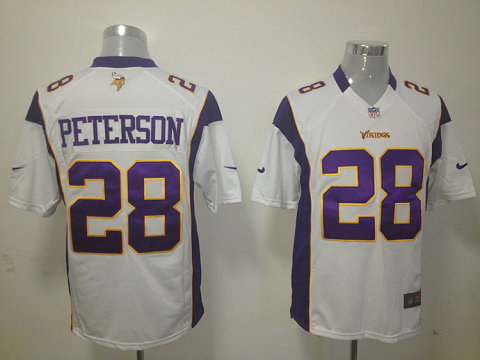 Minnesota Vikings 28 Adrian Peterson White Nike Game NFL jerseys